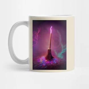 Magical Broomstick Working Its Magic (on White T's) Mug